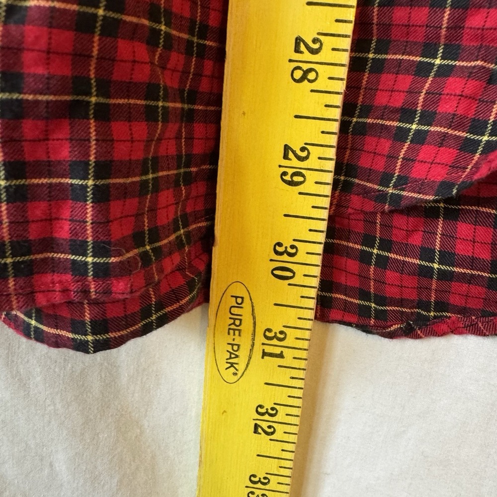 Ralph Lauren Button Down Shirt Large Red Black Plaid Classic Fit Long Sleeve - Picture 6 of 8
